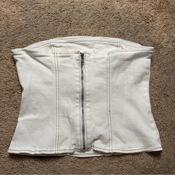 LIKE NEW Forever 21 Jean Strapless Top - Picture 4 of 5